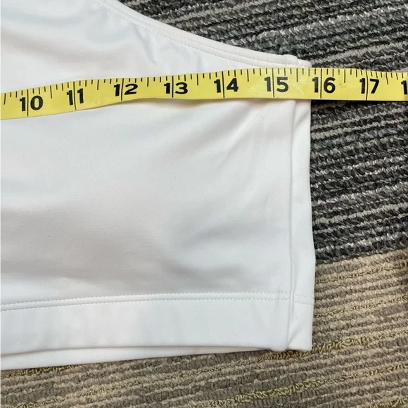 Nubyen X Revolve One Shoulder Sports Bra Sz Large White Cutout - Picture 10 of 10